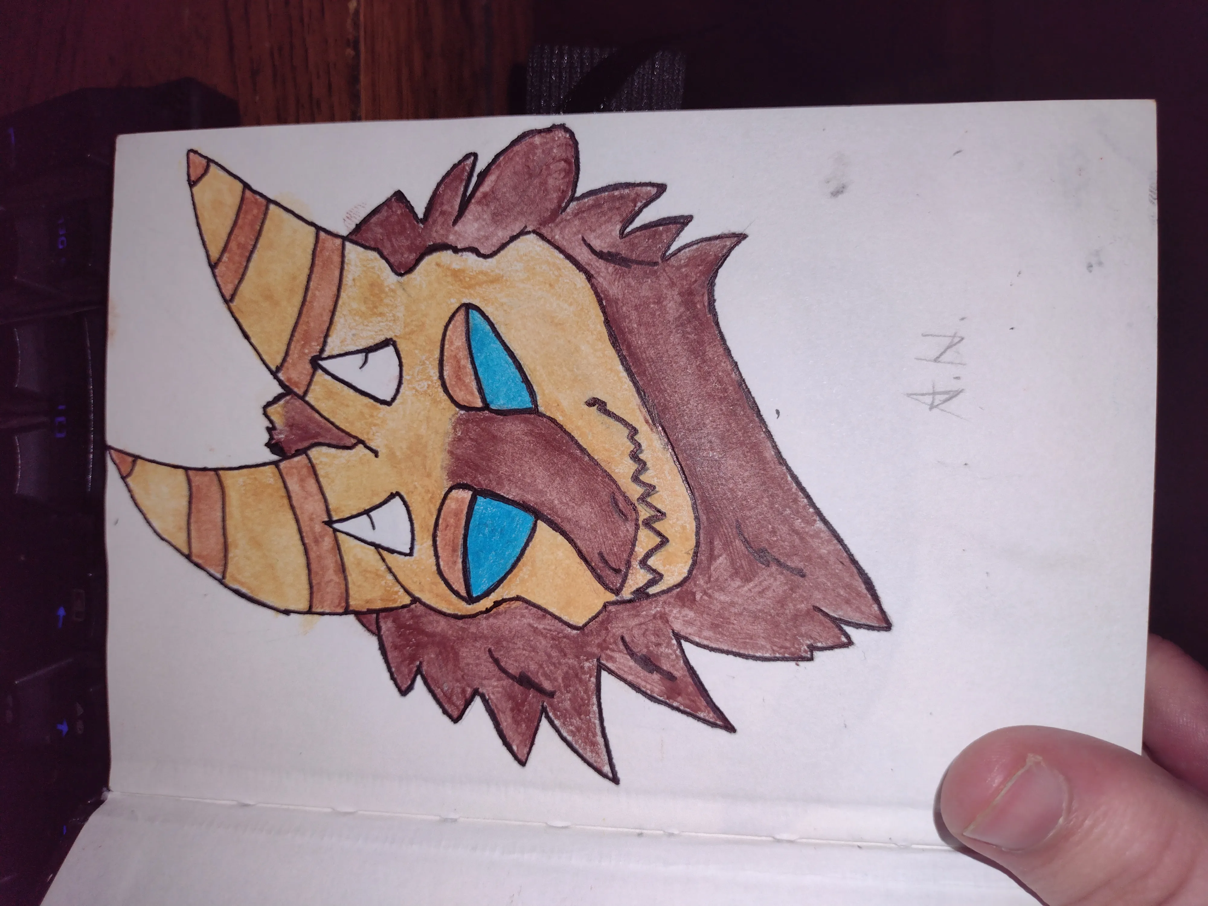 The very first drawing of Nanuk. I sketched this out before I even had a ref sheet done. I think I did that because I wanted to see if I could draw a full ref sheet, but half way through drawing I realized I didnt have a way to get it out online. So I just ended up doing a headshot and expanded on the design when I did my ref digitally.